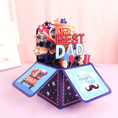 3D Pop-Up Gratulationskort för Herr – Bästa Pappa, Fars Dag och Födelsedag