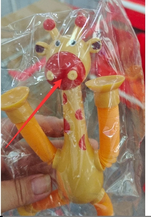 Barnleksak Giraff, Sugekopp & Teleskopisk Rör, Fidget Deformation, Pedagogisk Stressleksak