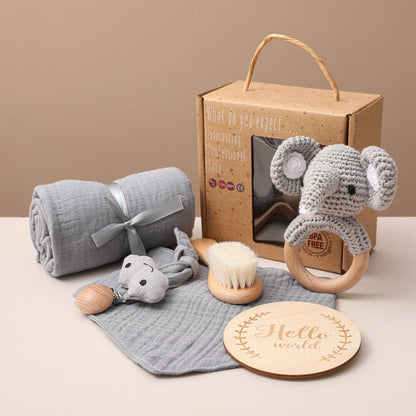 Unisex Baby Presentset med Djurtema – Perfekt Gåva för Nyfödda och Babyshower