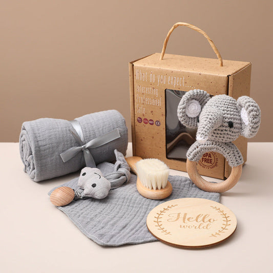 Unisex Baby Presentset med Djurtema – Perfekt Gåva för Nyfödda och Babyshower