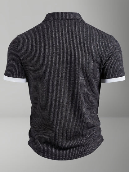 Herr Pikétröja Kortärmad Modern Textur Stil för Vardags- och Fritidsbruk