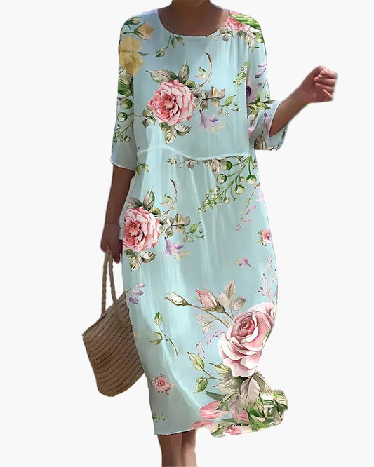 Damklänning med blommigt mönster – Elegant sommarklänning för vardag och fest