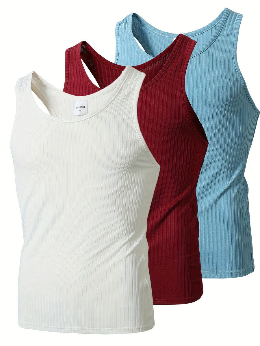 Herrlinnen 3-pack – Ribbad Sportig Stil för Träning & Vardag