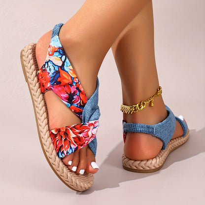 Damsandaler Mode Slip-on Sommar Sandaler med Knytdetalj