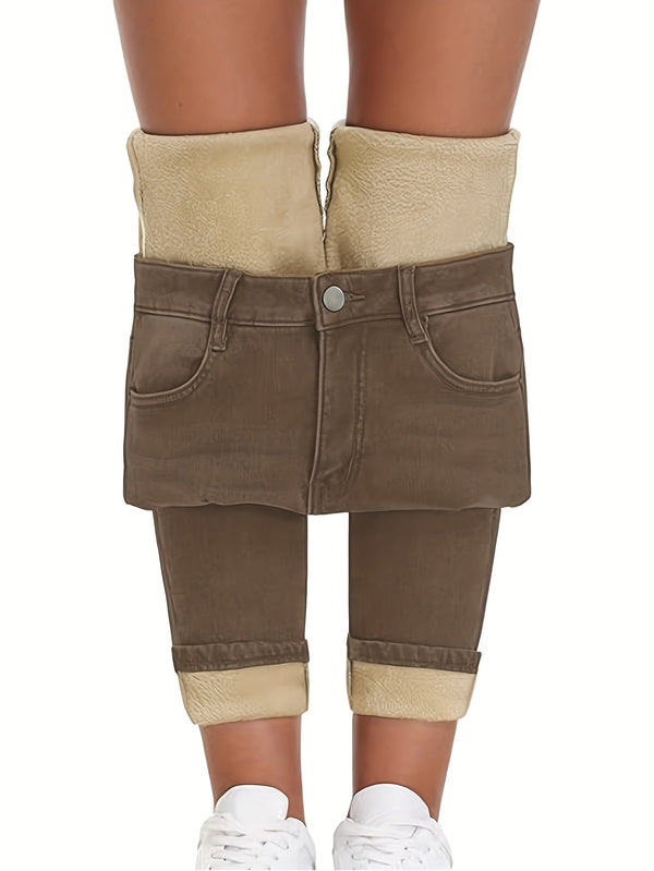 Damjeans med mjukt foder, brun