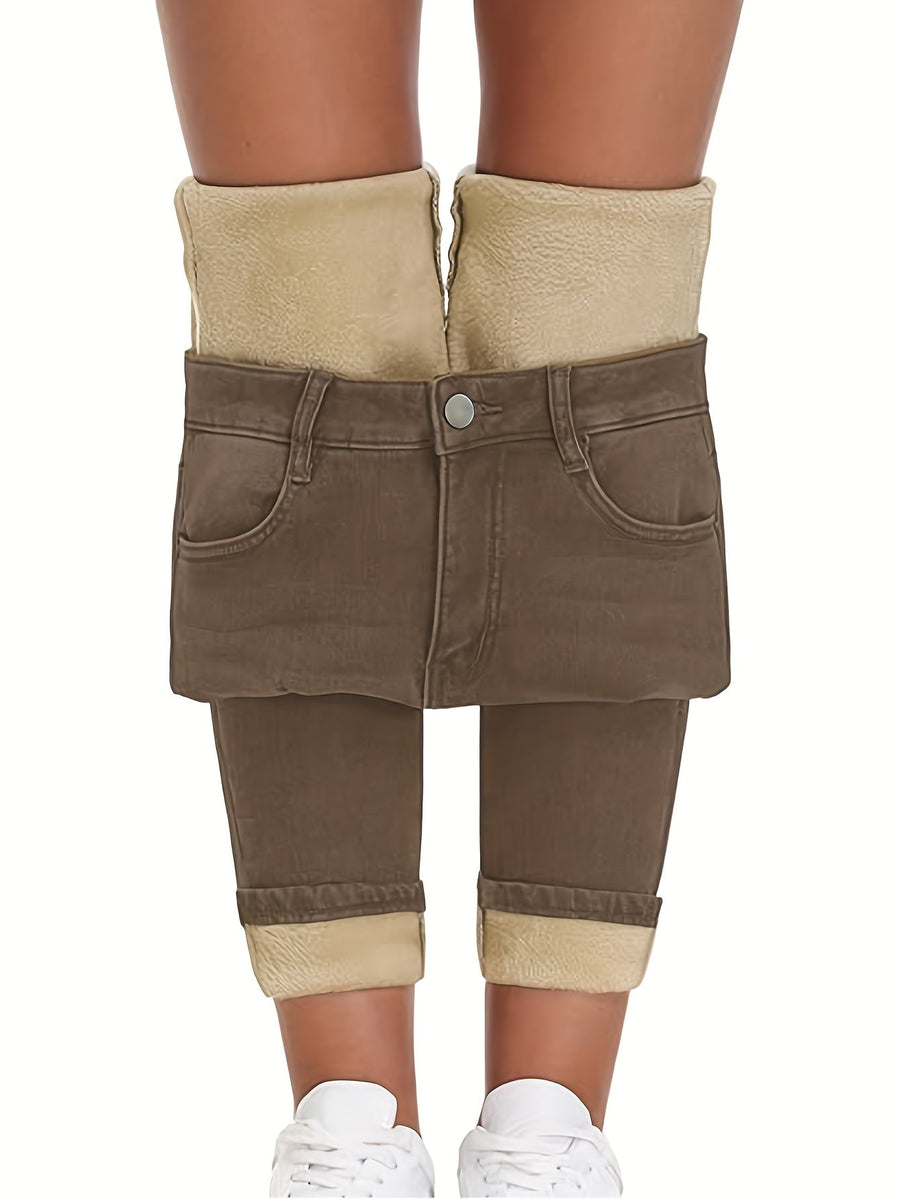Damjeans med mjukt foder, brun