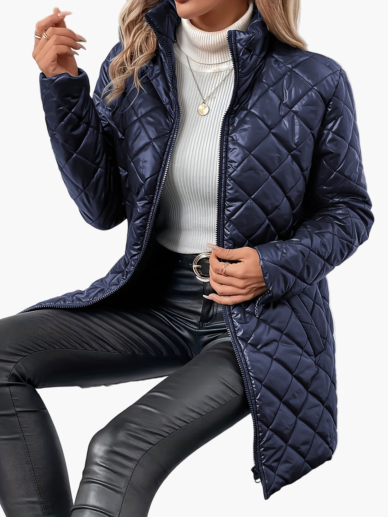 Dam quiltad vardagsjacka med elegant design – perfekt för höst och vinter