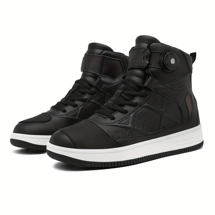 Höga sneakers med justerbar passform och tjock sula, svart