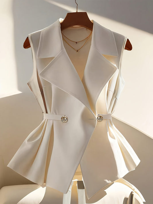 Dam Väst Kavaj Elegant Skräddarsydd Chic Kontorsstil