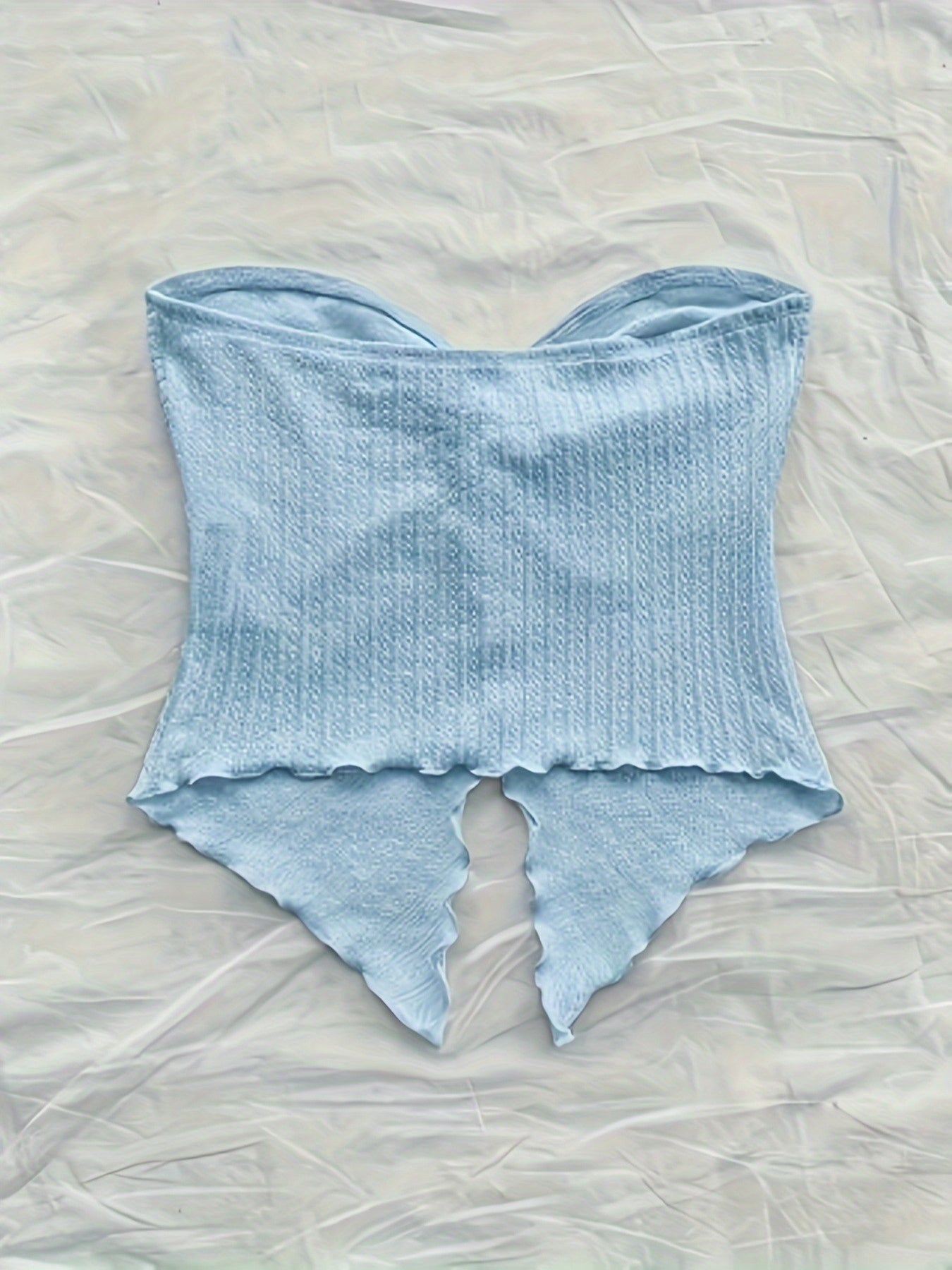 Dam Halterneck Top Handkerchief Skuren – Trendig Sommartopp för Fest och Semester