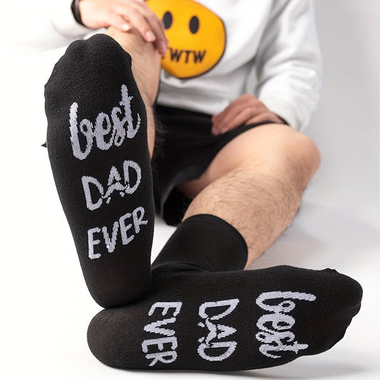 Herrsockor med text – Best Dad Ever – Rolig present till pappa, vardags- och hemmabruk