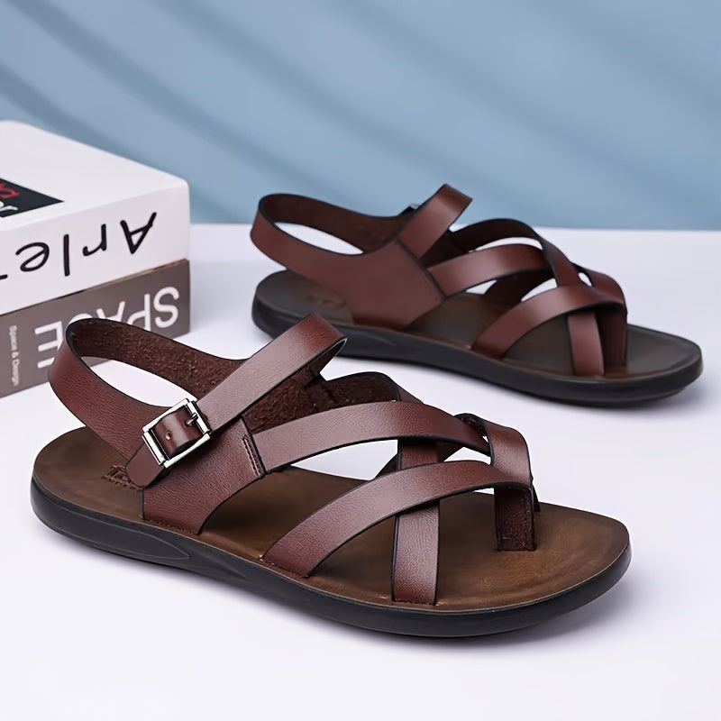 Herr Sandaler – Klassiska Outdoor Sandaler med Spänne för Vandring och Fritid