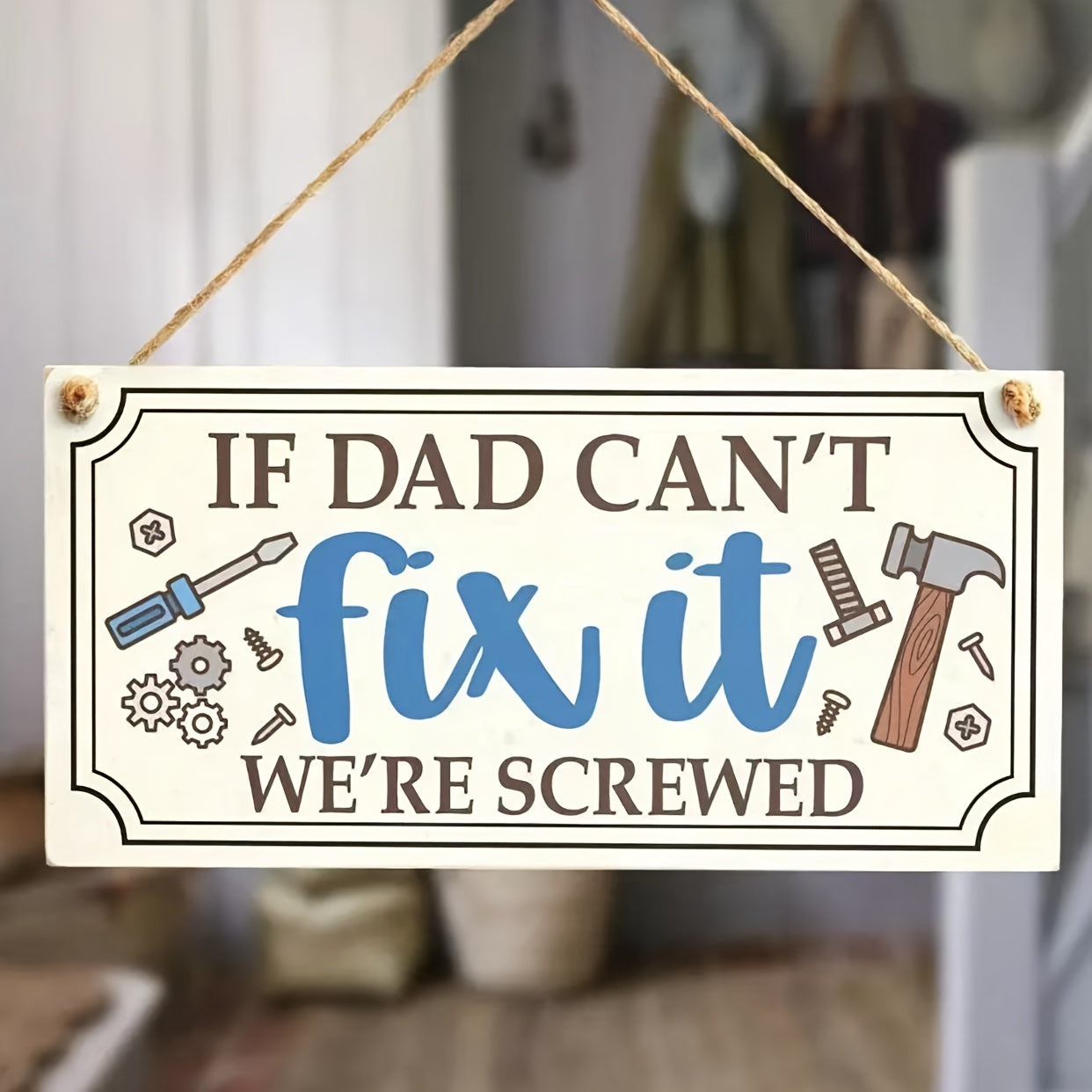 Humoristisk skylt för män – Väggdekoration till pappa – Rolig present till verkstad, garage eller man cave