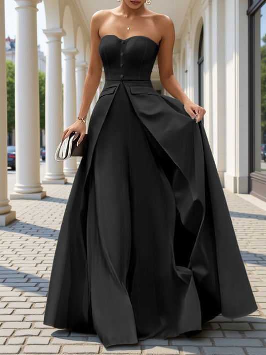 Dam Elegant Aftonklänning Bandeau Stil Fest och Gala