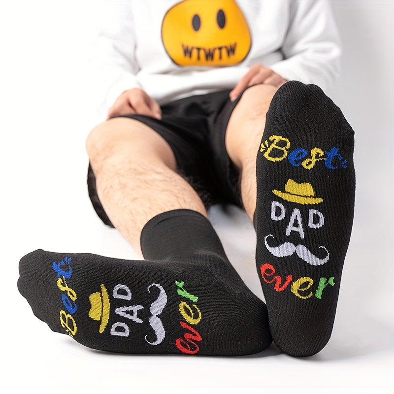 Herrstrumpor med text – Roliga presentstrumpor "Best Dad Ever" för pappa