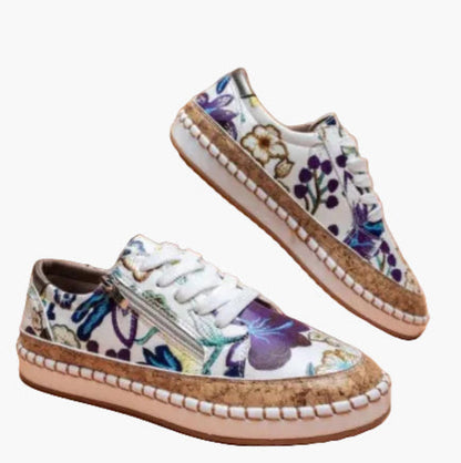 Dam Sneakers för kvinnor – Blommiga bekväma sneakers för vardag och promenad