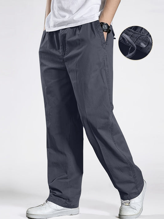 Herrbyxor med lös passform och dragsko – Avslappnad vardagsstil