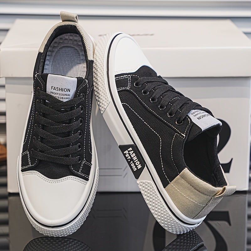 Herr Sneakers Låg Modell Retro Skatestil – Mode och Komfort för Vardagsbruk