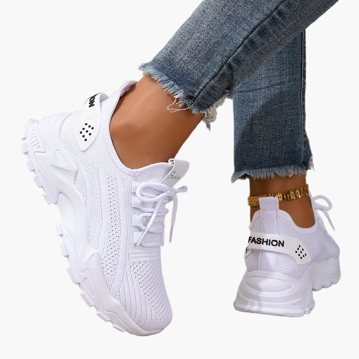 Dam Sneakers Sportig Stil Löparskor för Vardagsbruk och Träning