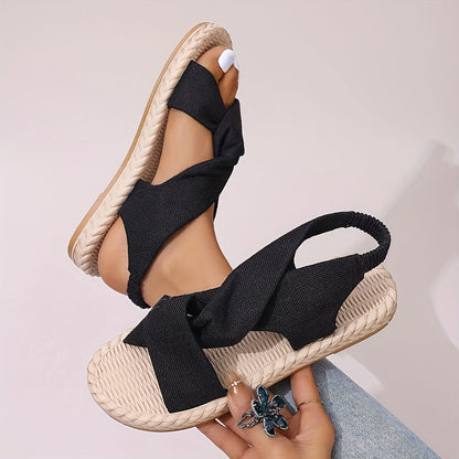 Damsandaler Mode Slip-on Sommar Sandaler med Knytdetalj