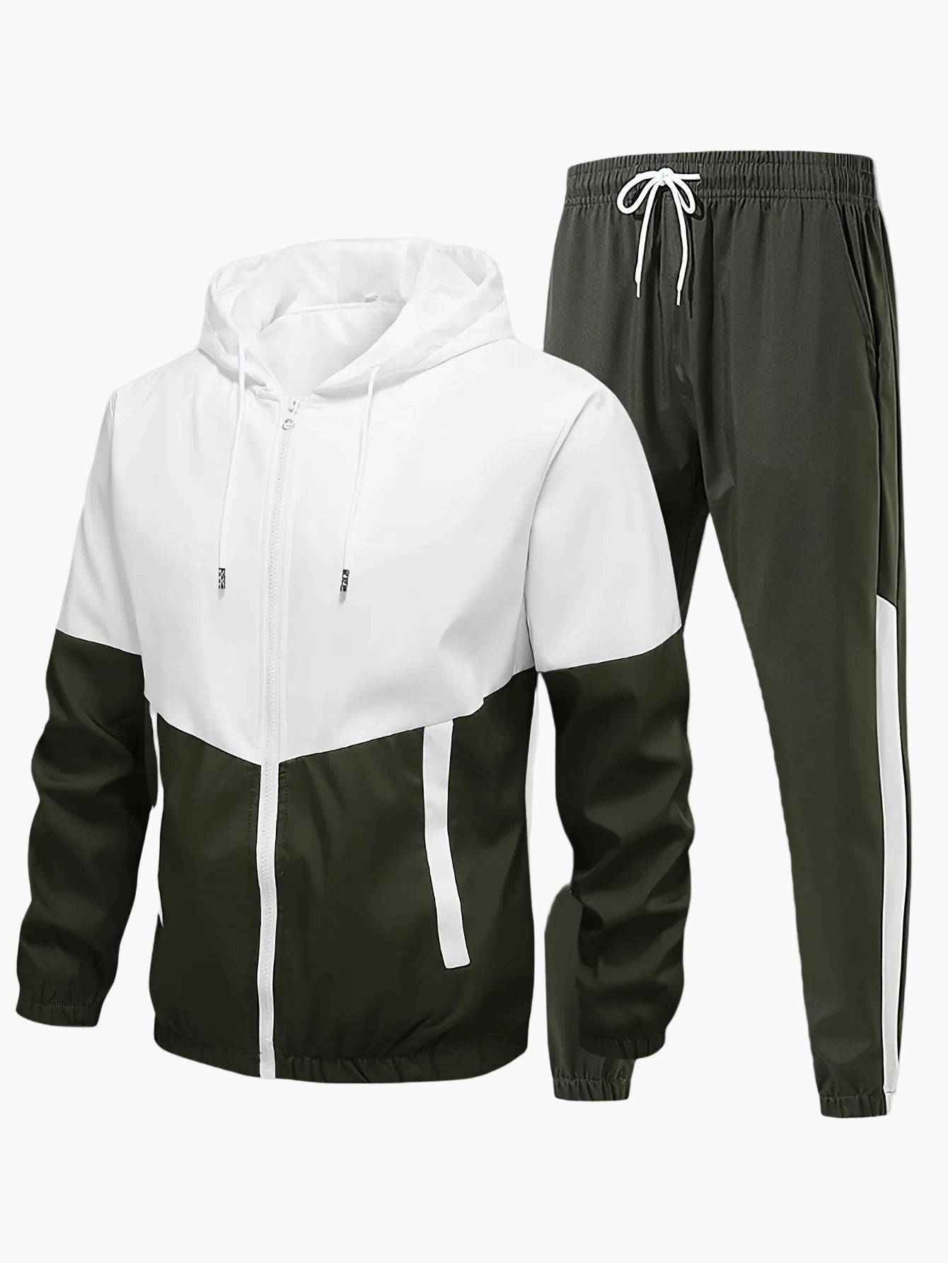 Herr Träningsset Sportig Hoodie och Byxor – Perfekt för Träning och Avslappning