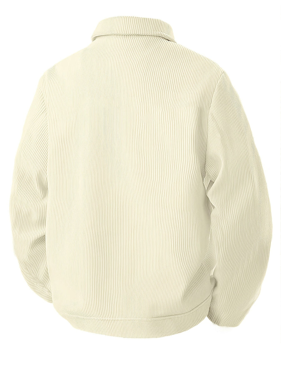 Unisex manchesterjacka med krage och bröstfickor, avslappnad stil
