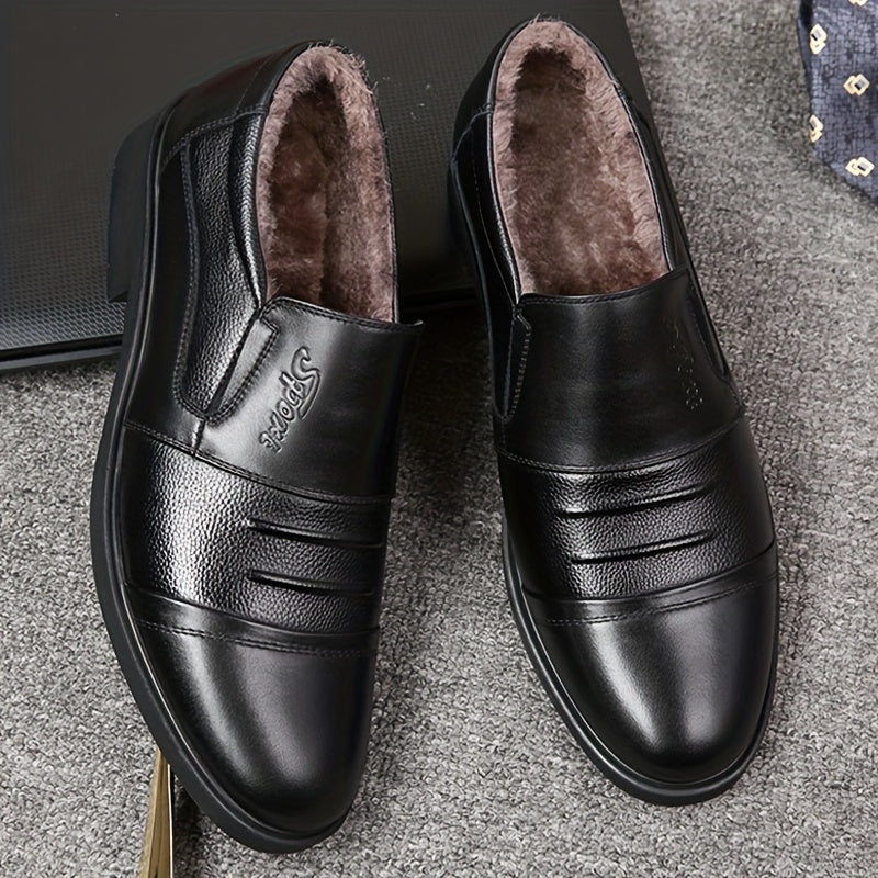 Herrloafers fodrade svarta bruna slip-on skor för män med mjukt foder