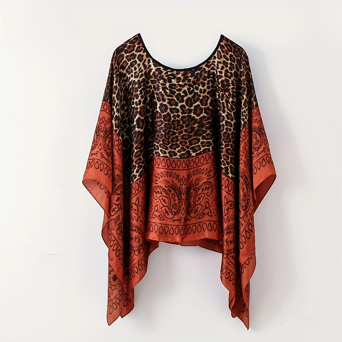 Dam Poncho Topp Boho Stil Perfekt för Strand och Fritid