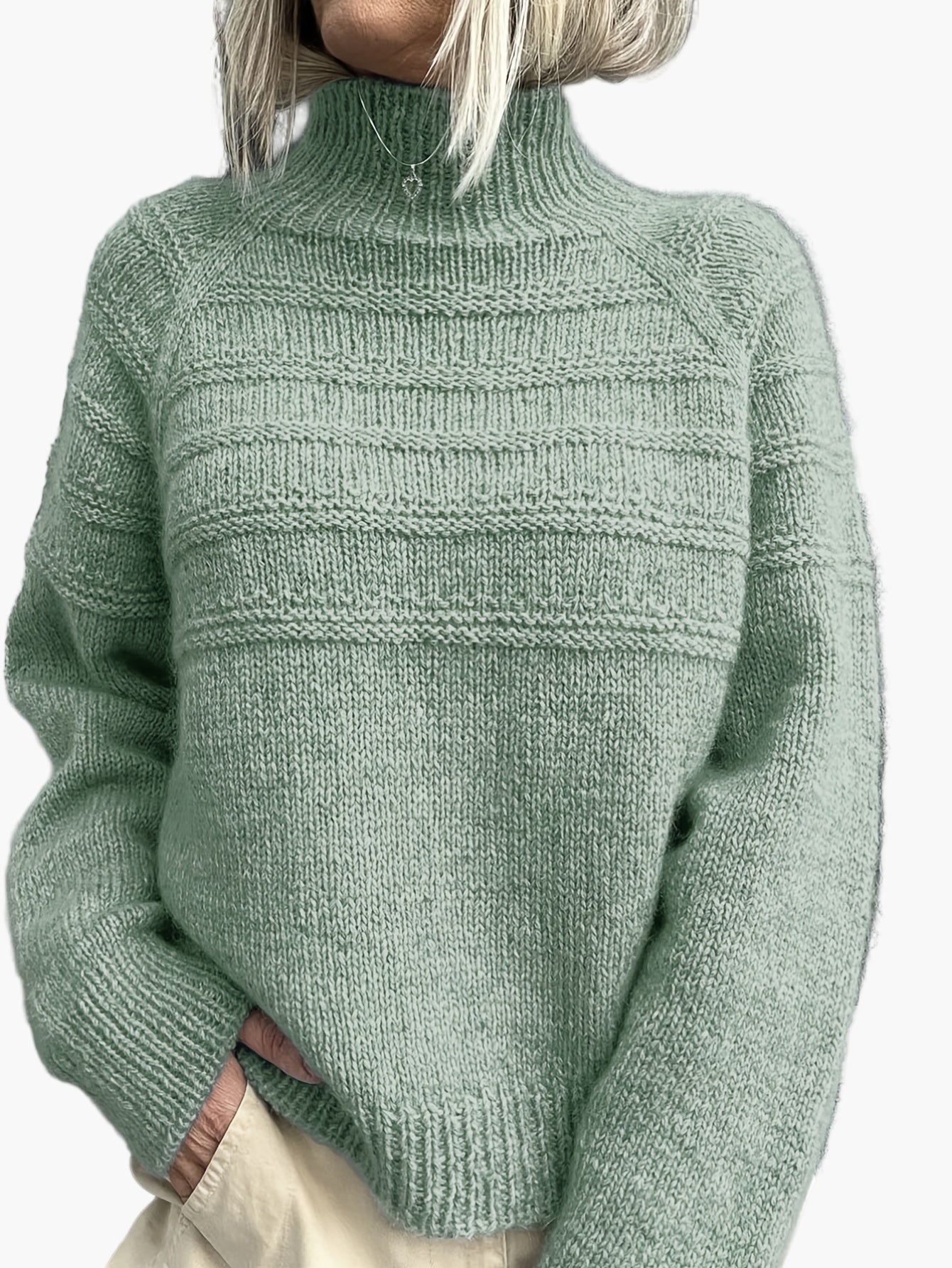 Damstickad Polotröja Elegant Vardagsstil
