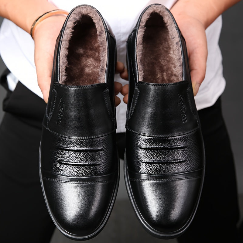 Herrloafers fodrade svarta bruna slip-on skor för män med mjukt foder