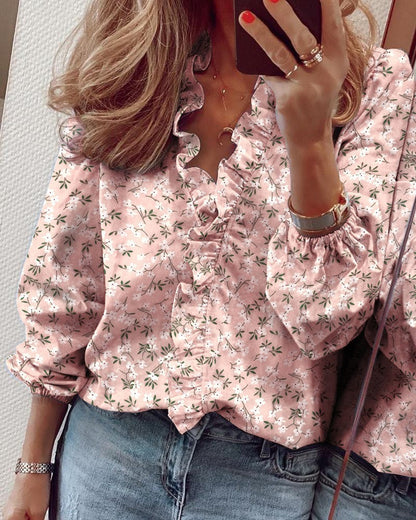 Danielle – Långärmad Blus med Volanger