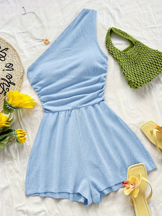 Dam Playsuit Asymmetrisk Sommarstil Fritidskläder