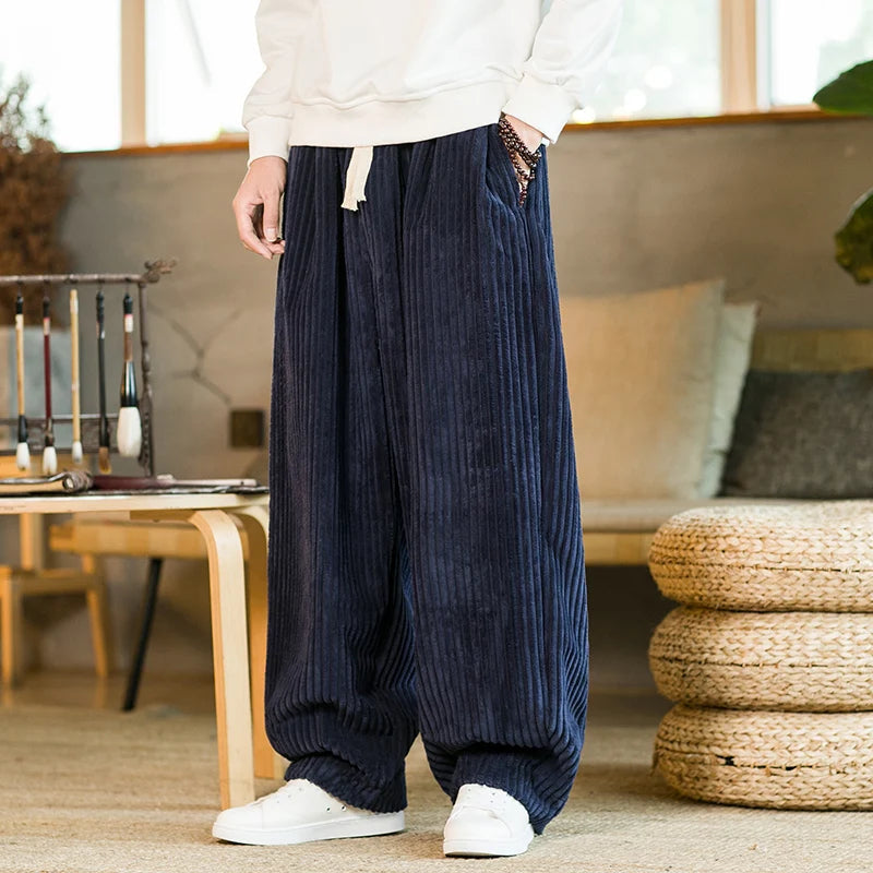 Herrbyxor med breda ben och avslappnad passform – Streetwear för vardag och fritid