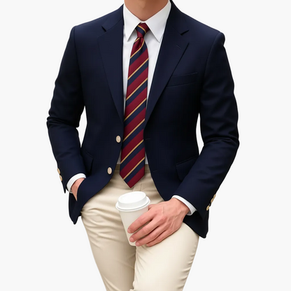 Herrkavaj – Klassisk Blazer för Affärs- och Festkläder, Tidlös Stil