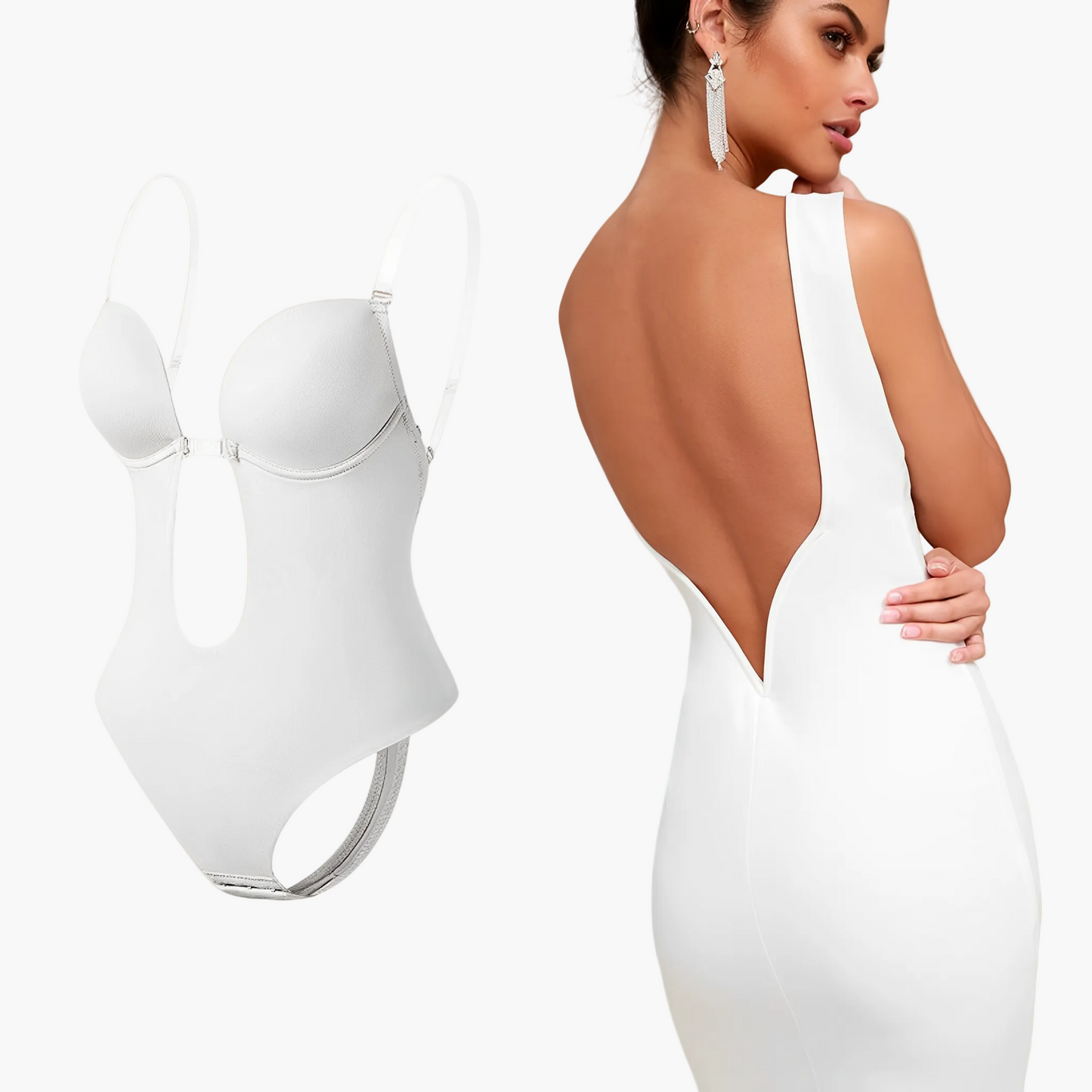 Dam Bodysuit BH med Öppen Rygg – Perfekt för Rygglösa Klänningar & Eleganta Outfits