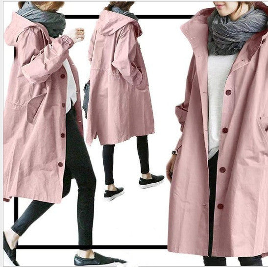 Grace – Casual Style Vindjacka med Medellång Midja och Långa Ärmar