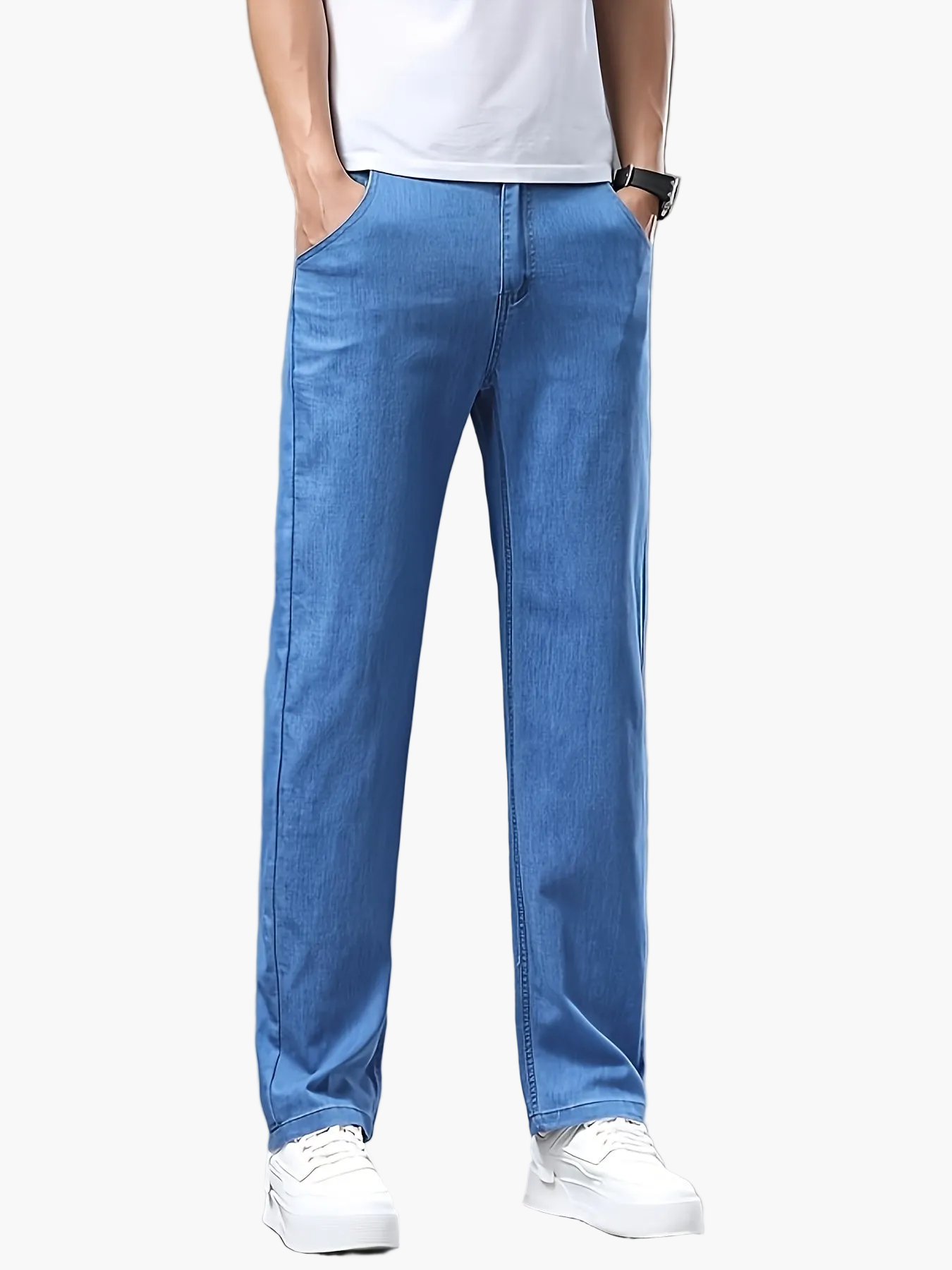 Herr Byxor – Klassiska Stilrena Jeans för Vardag och Fritid – Regular Fit