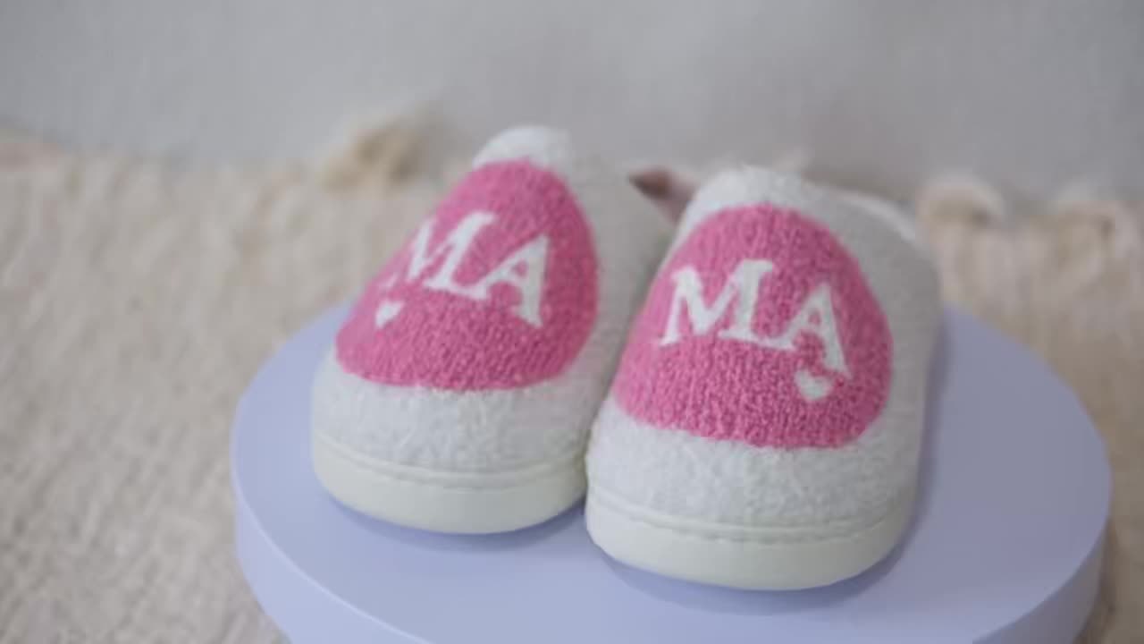 Damtofflor Slip-in Mjuk Spa-stil med MAMA-motiv – Perfekt Present för Mamma, Inomhus Fritid