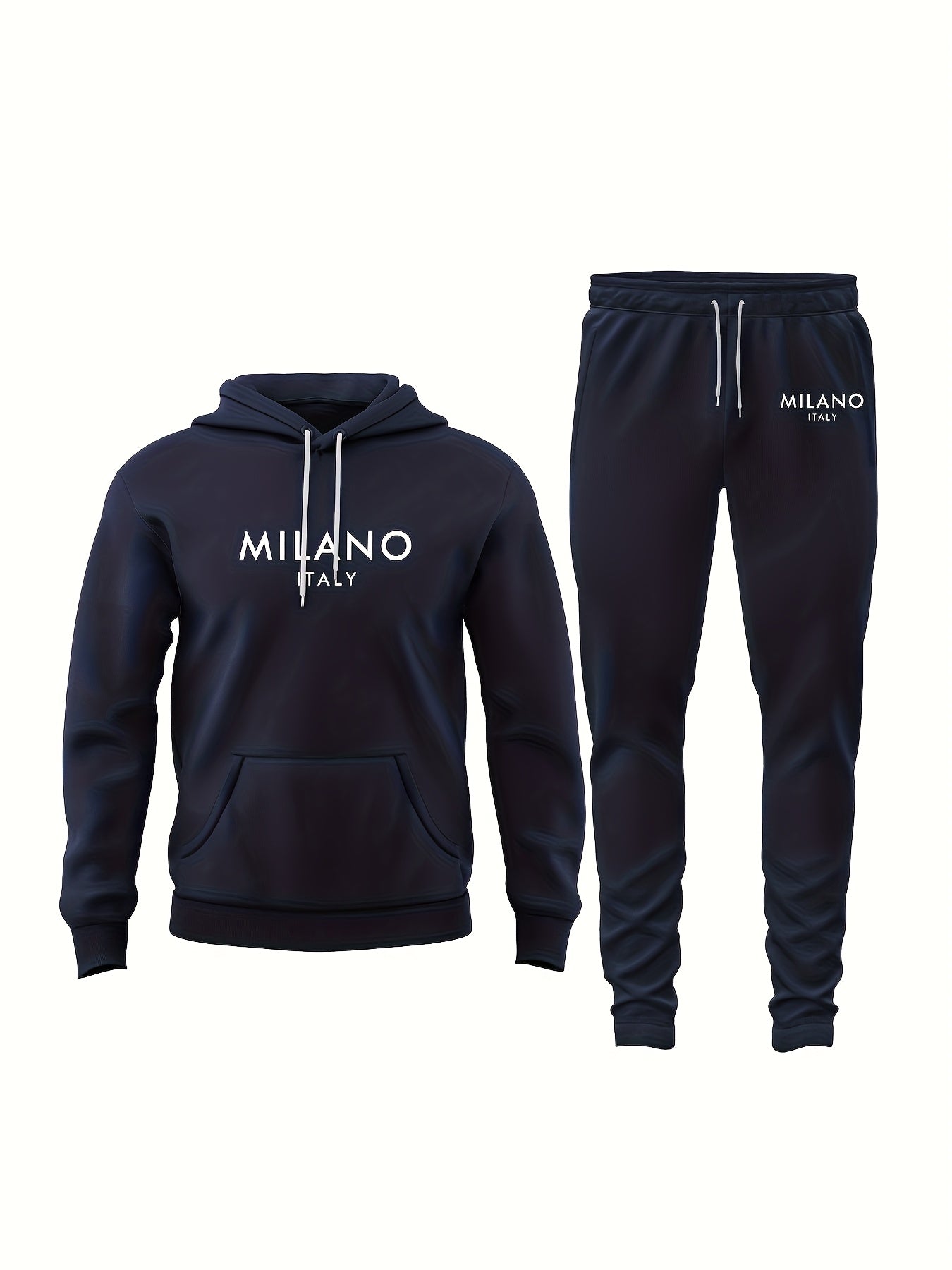 Herrset Hoodie och Joggingbyxor Milano Italy – Sportig och Trendig Fritidsdräkt