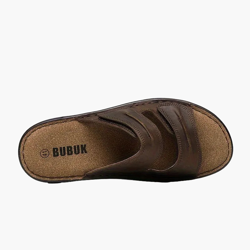 Herrsandaler med dubbla remmar och sportig komfort för vardag och fritid