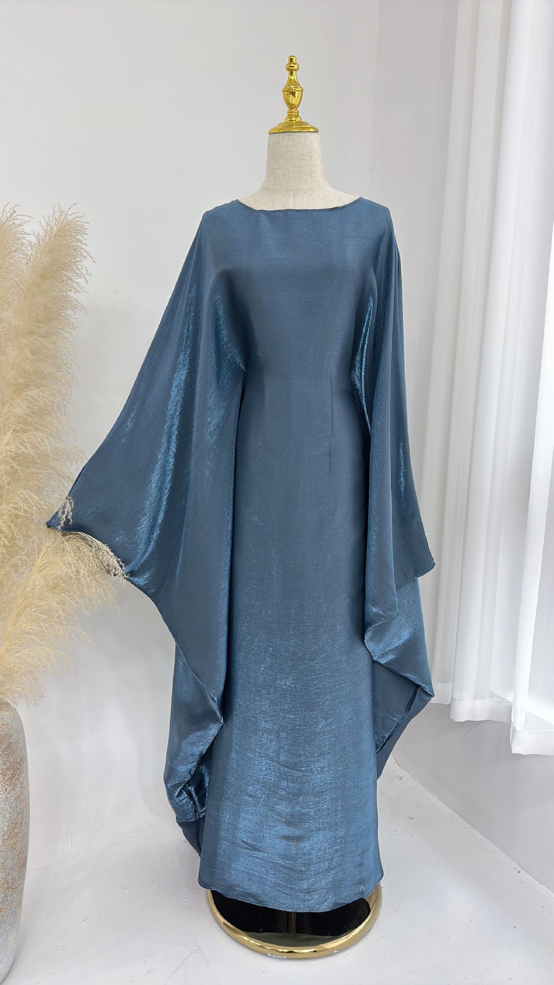 Dam Kaftan Festklänning Elegant Långärmad Lös Passform