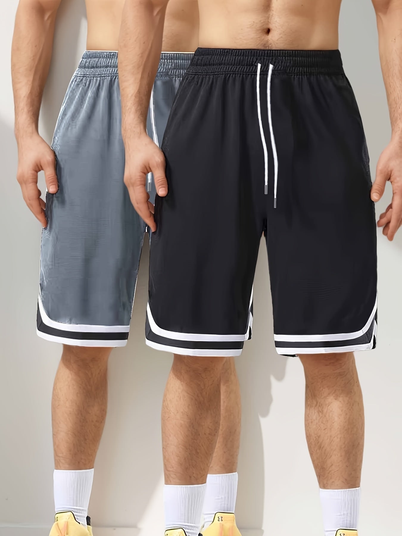 Herrar Basketshorts 2-pack – Sportiga Långa Shorts för Träning och Fritid