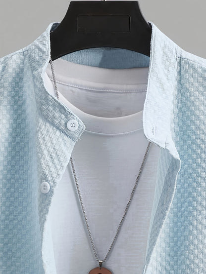 Herr Skjorta Kortärmad Casual Med T-shirt Layered Look, Perfekt För Sommar