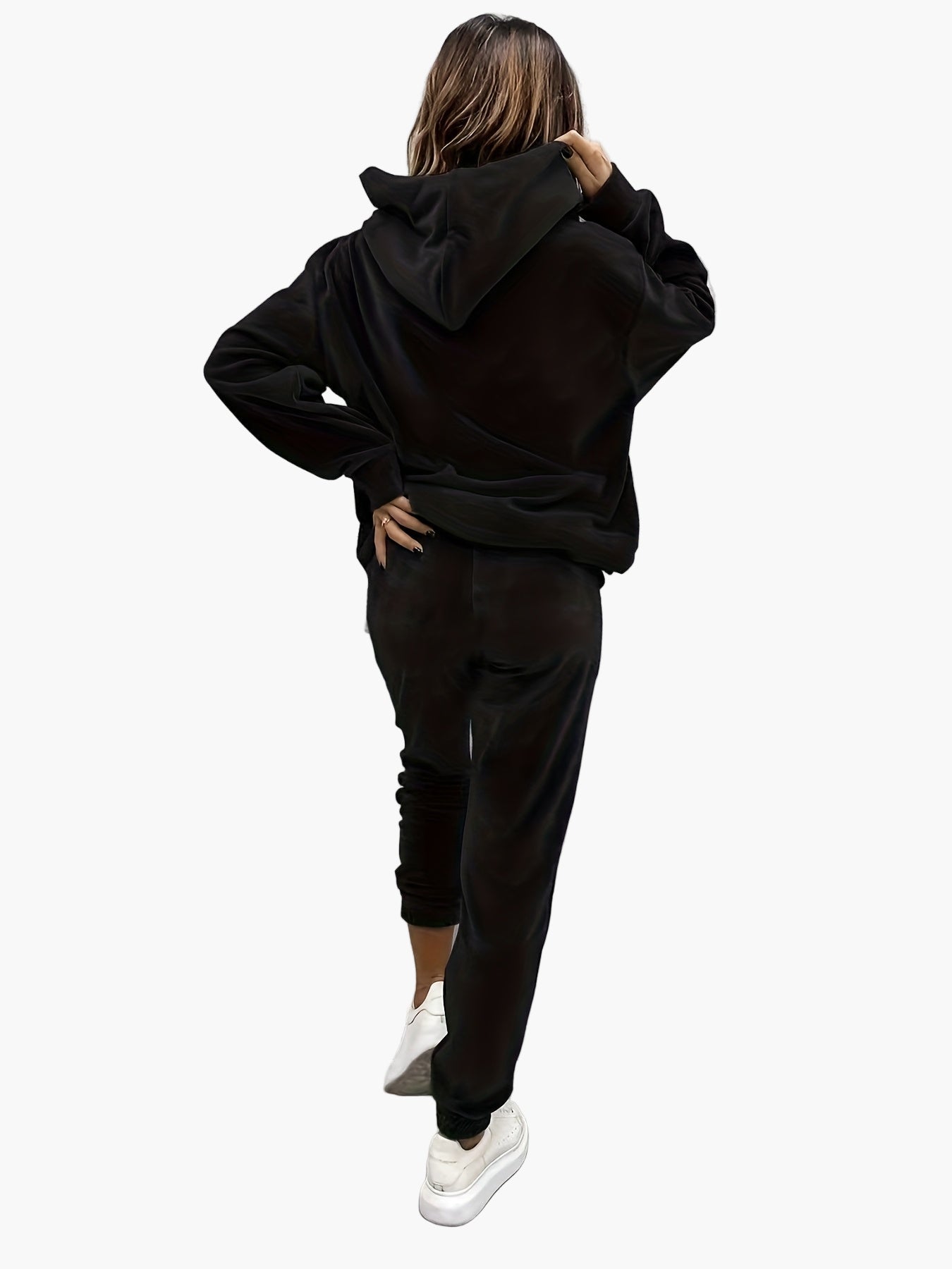 Damset Sportig Hoodie och Joggingbyxor – Vardagsoutfit med Trendig Design