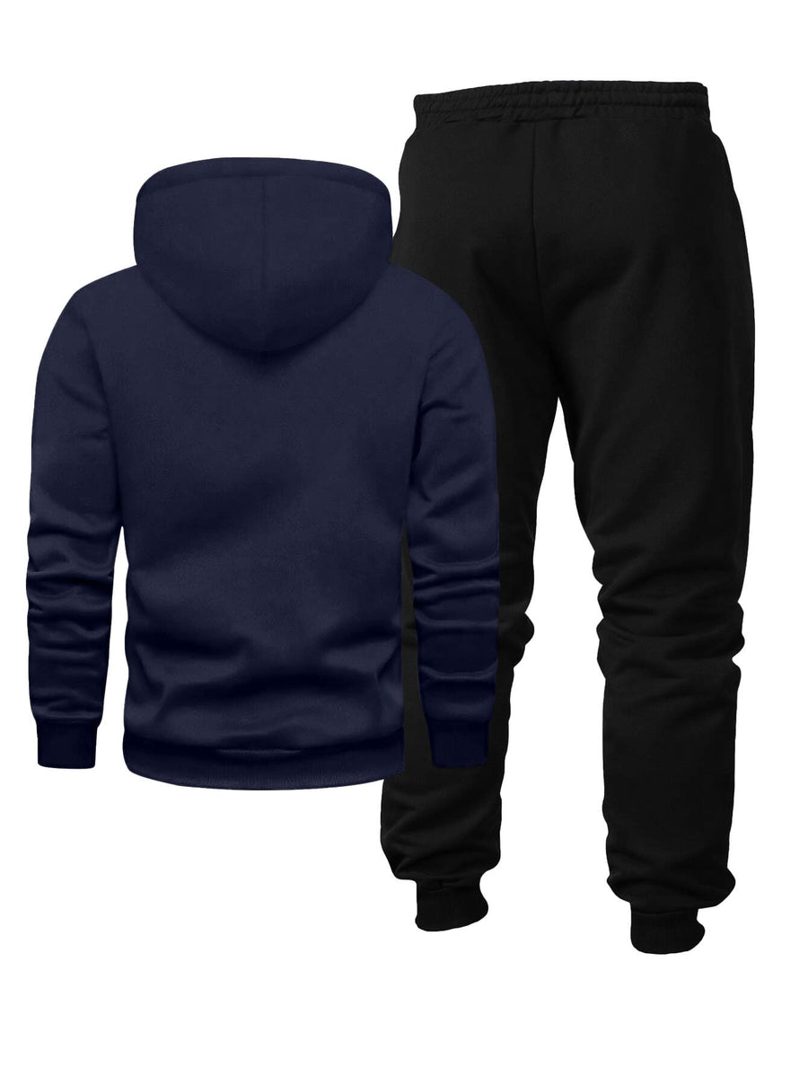 Unisex Mjukisset Hoodie & Byxor Svart med Logotyp