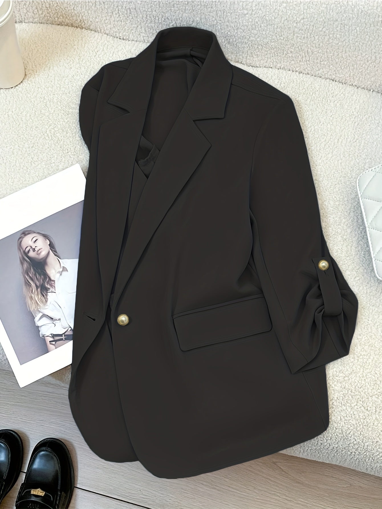 Dam Blazer Casual Vår/Sommar Kavaj med Enkelknäppning och Modern Design
