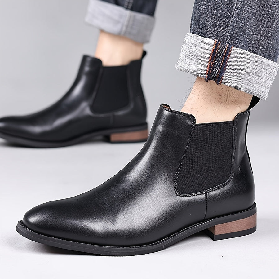 Herr Chelsea Boots, Klassiska Ankelkängor med Elastisk Sidopanel