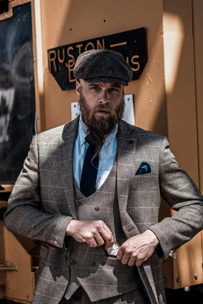 Herrkostym Tredelad Double Breasted – Klassisk Engelsk Stil för Bröllop och Fest