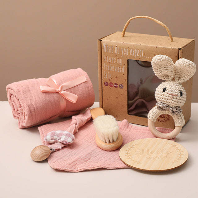 Unisex Baby Presentset med Djurtema – Perfekt Gåva för Nyfödda och Babyshower