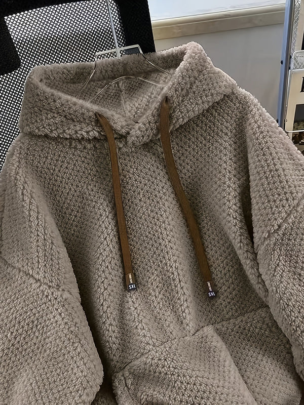 Unisex teddyfleece hoodie med dragsko och magficka